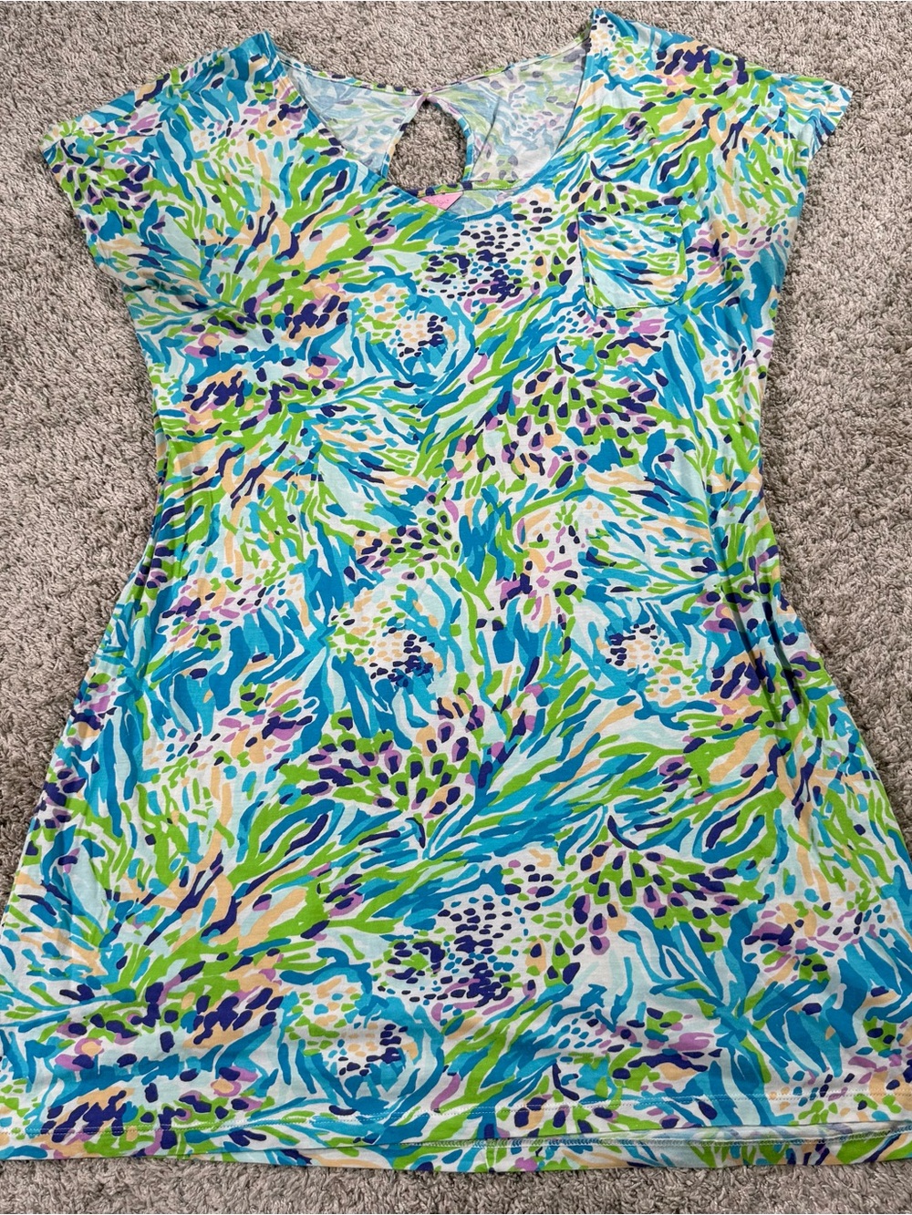 Lilly Pulitzer Daniella Dress Womens XL Sea Soirée Blue Purple Floral Sleeveless
